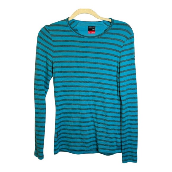 Icebreaker Shirt Women's Size Small Merino Wool Bodyfit 260 Outdoor Stripes - Picture 1 of 3